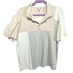Calvin Klein Mens Multicolor Polo Shirt Colorblock Short Sleeve Pullover Size L